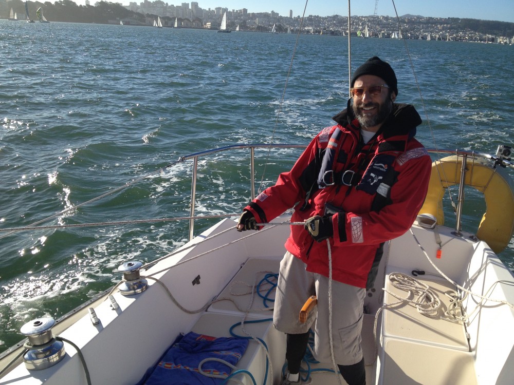 Jason trimming spinaker