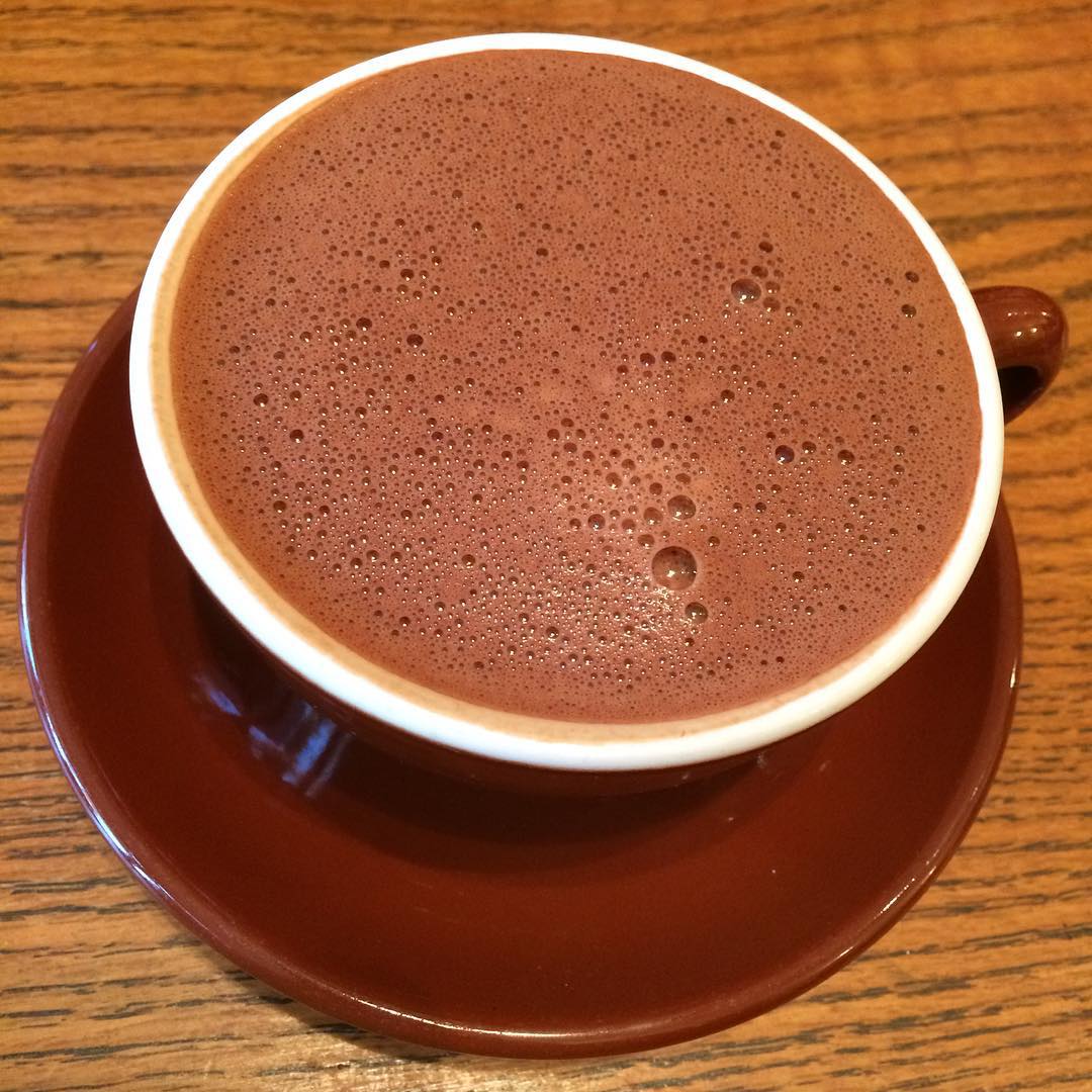Bittersweet hot chocolate after our hike