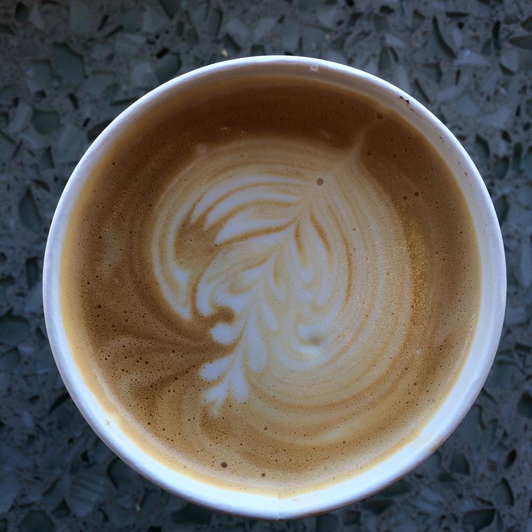 Cardamom latte while the van gets a little love
