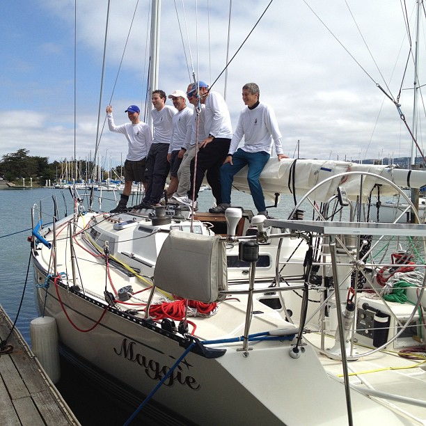 Crew of Maggie getting ready to leave for the Pacific Cup race to Hawaii