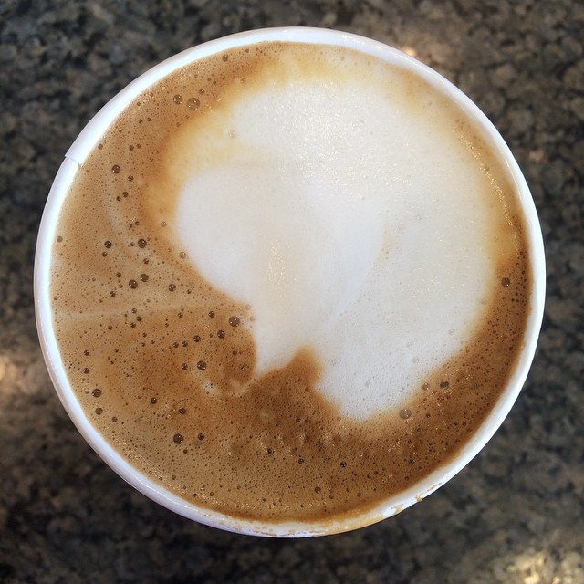 Happy day almond milk latte.