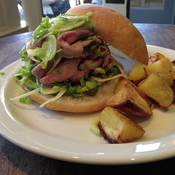 Lunch special today: roast beef with avocado