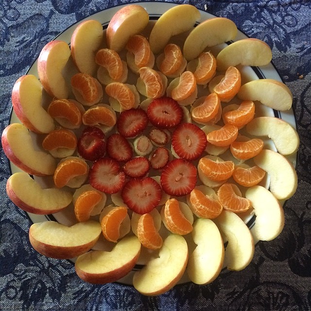 Mark made me a lovely fruit spiral for breakfast