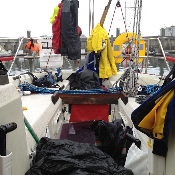 Raining in Monterey – finished Spinnaker Cup at 3:30am yay