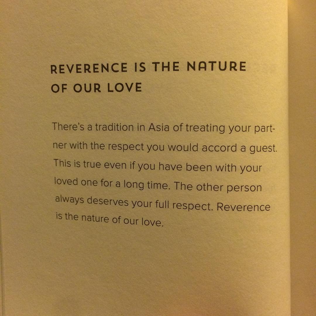 Reverence is the nature of our love