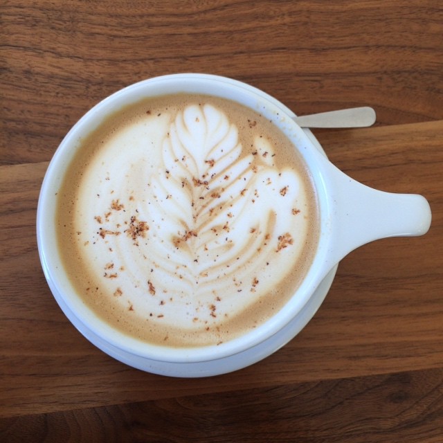 The "Bangkok" – sweetened condensed milk latte with fresh ground nutmeg.