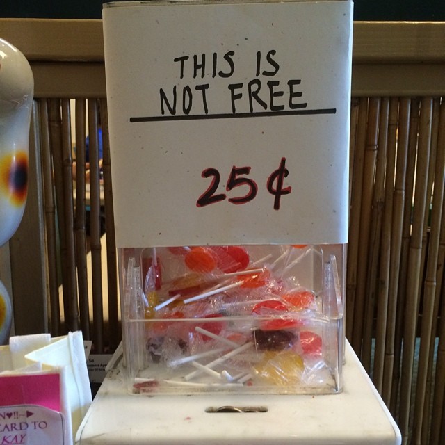 The lollipops are not free people