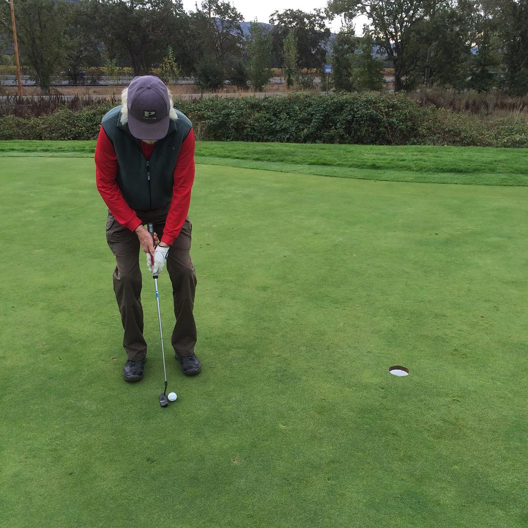 Uncle Jim putting for a 7